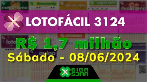 resultado lotofácil 3124 giga sena